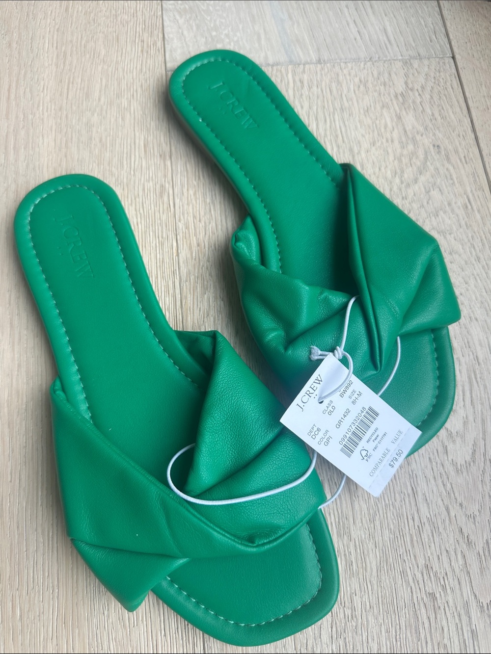 J. Crew Emerald Knot Slide Sandals